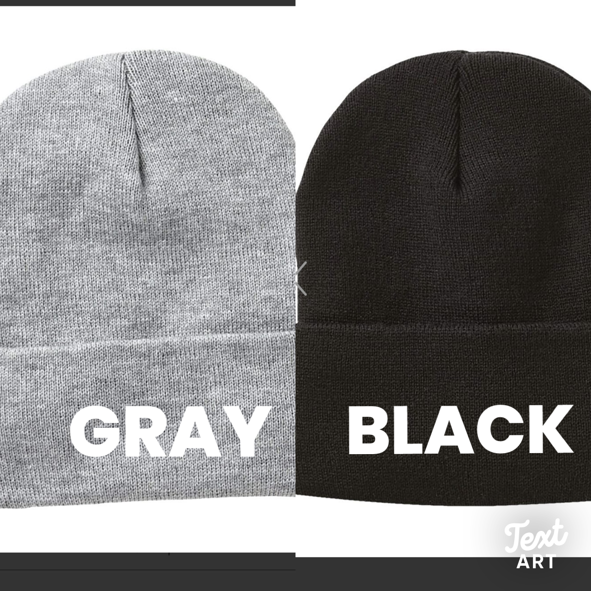 Leather patch beanies