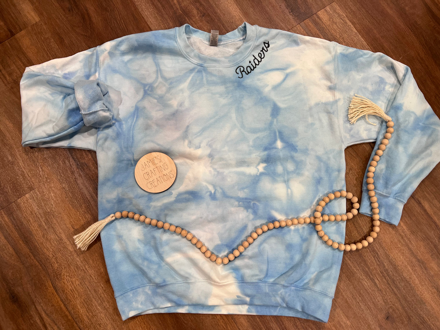 Tie Dye Embroidered crew neck