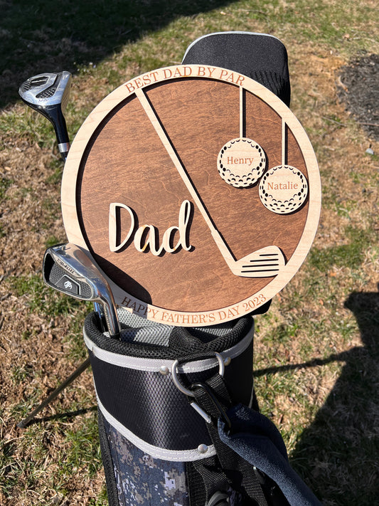 Best Dad by Par wooden plaque