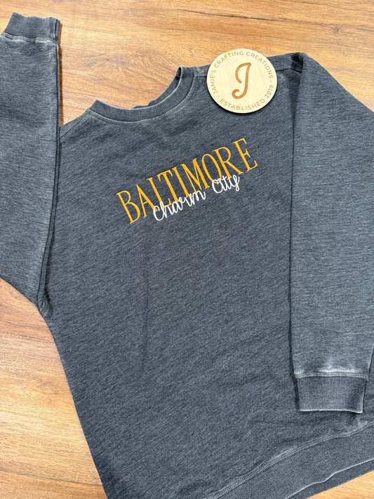 Charm City Baseball crewneck PREORDER open 4/6-4/17