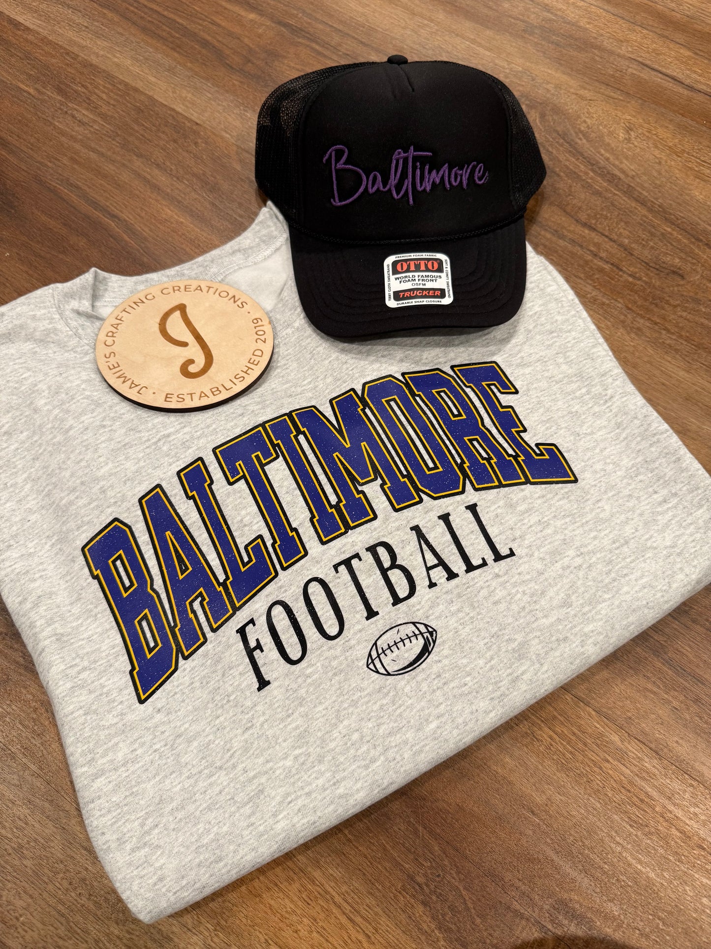 3D embroidered Baltimore trucker hat