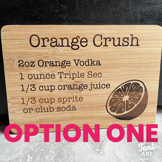Orange Crush recipe boards