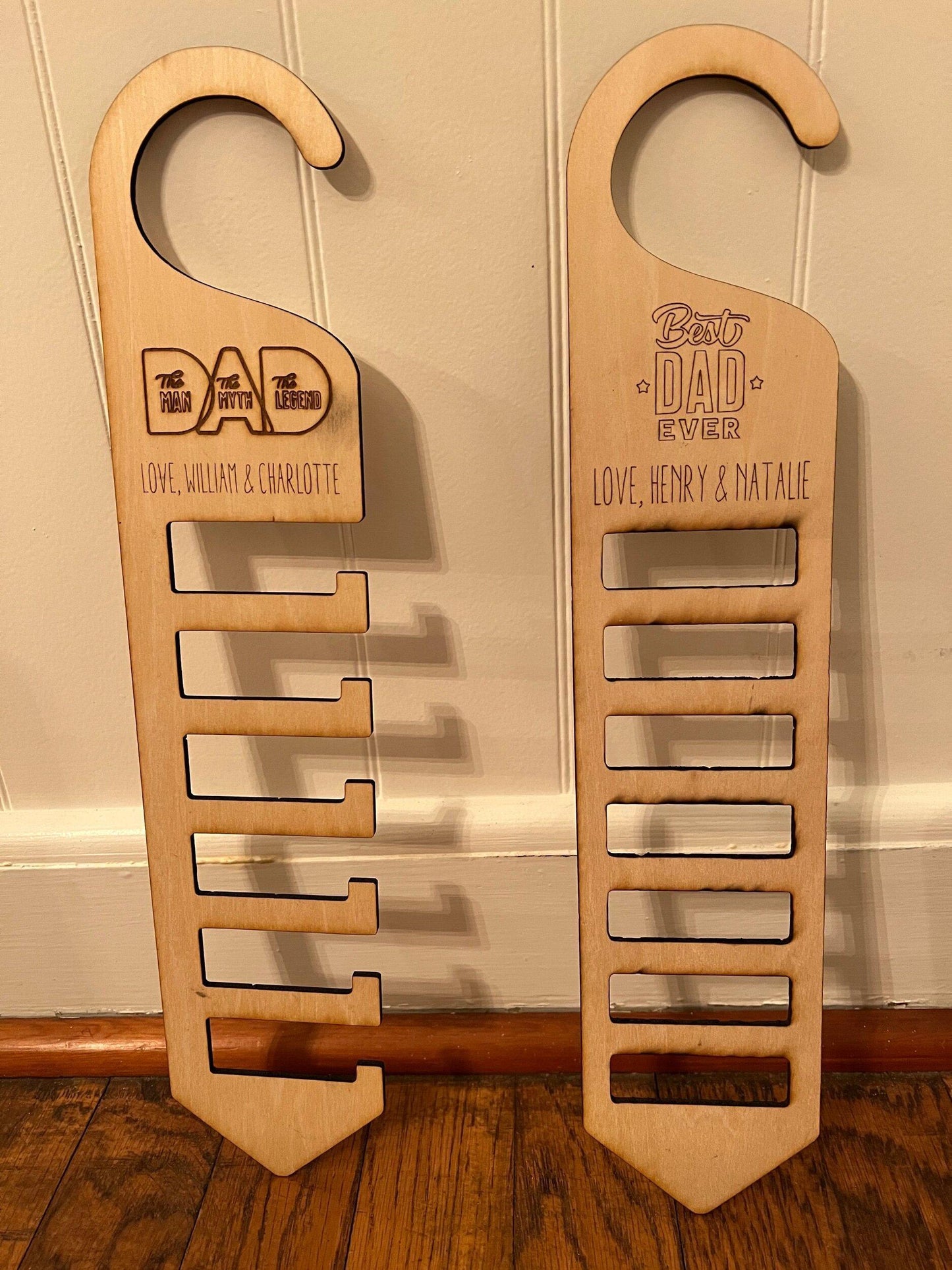 Personalized tie hanger
