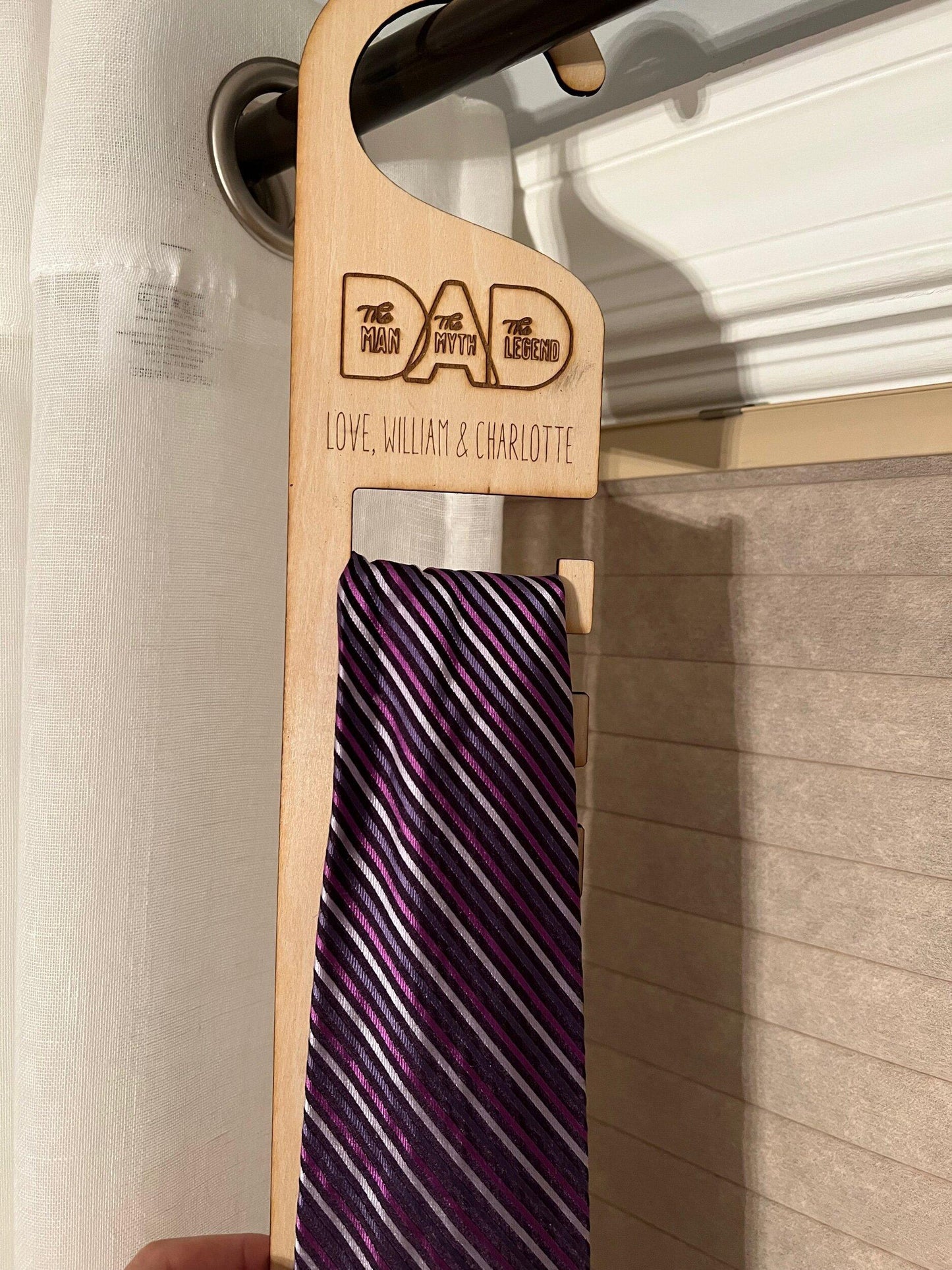 Personalized tie hanger