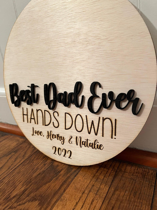 Father's Day Hands Down plaque