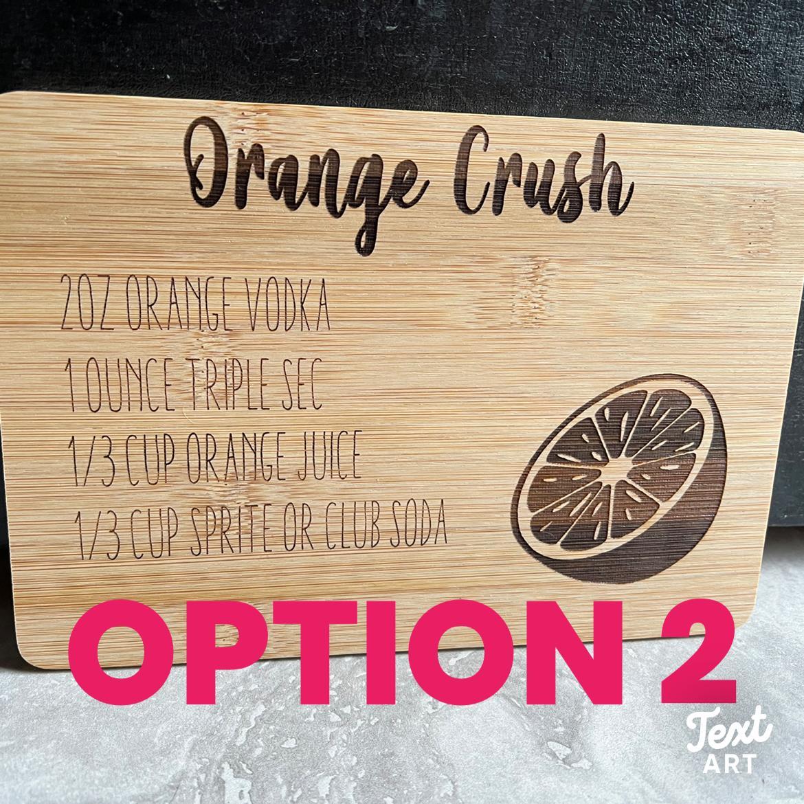 Orange Crush recipe boards