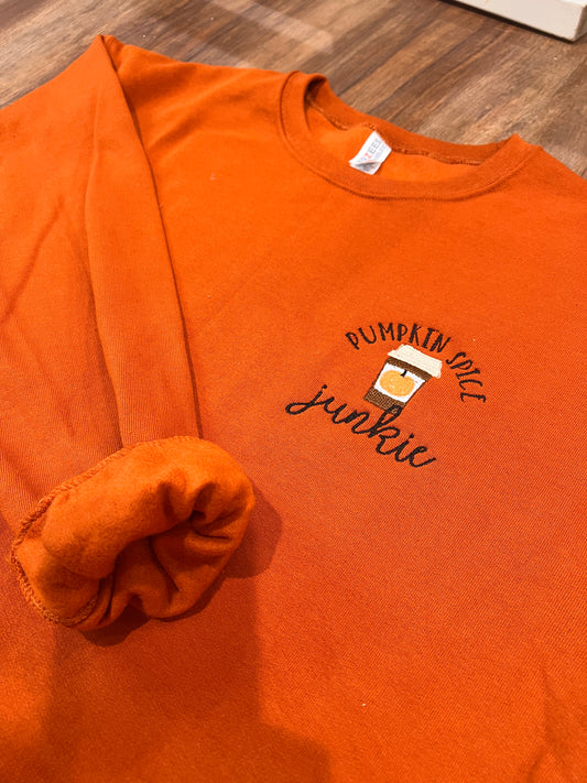 Pumpkin spice junkie crew neck