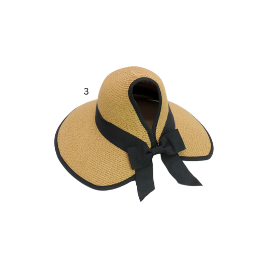 Open back sunhat with bow