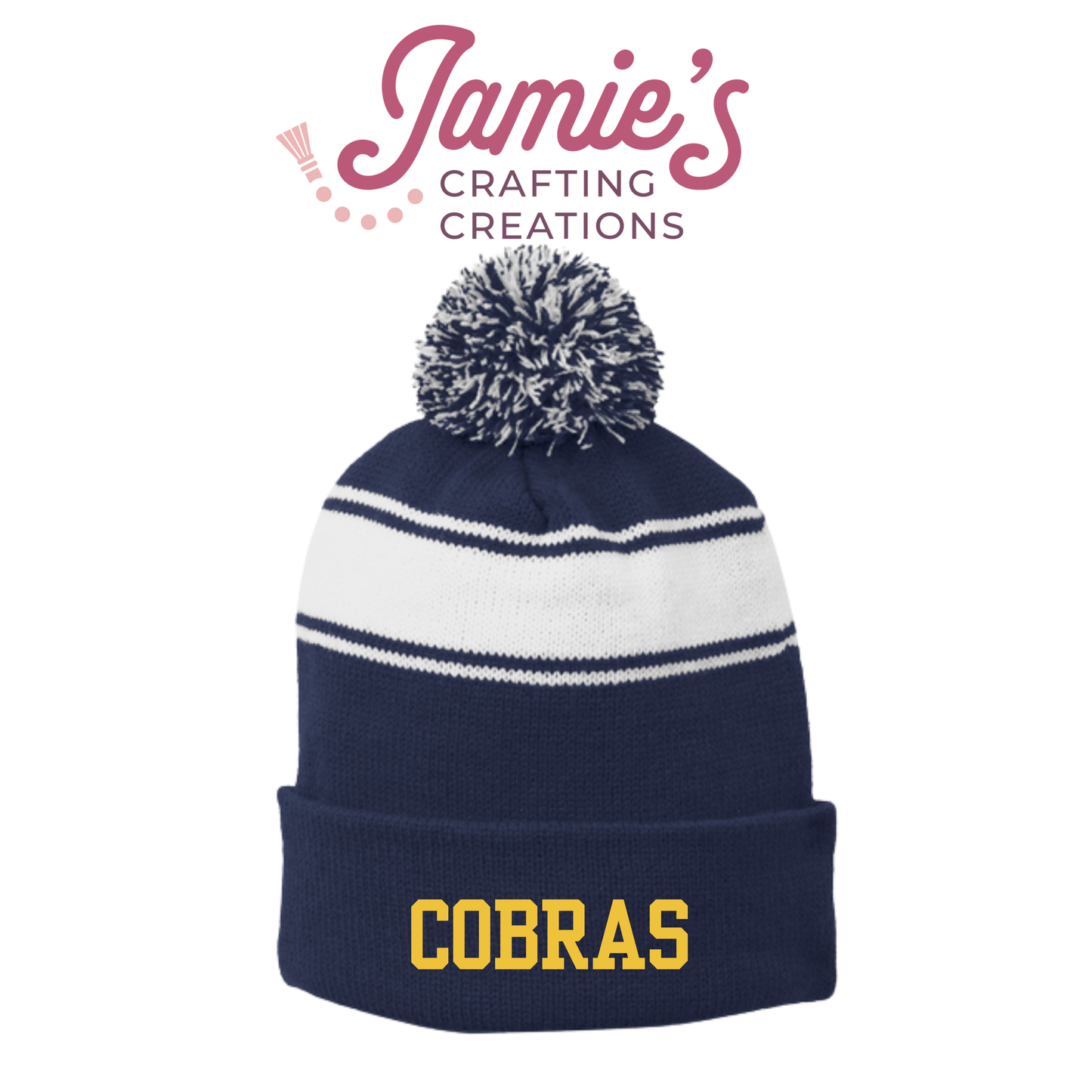 COBRAS embroidered beanie -order by 10/1 to have for 10/8