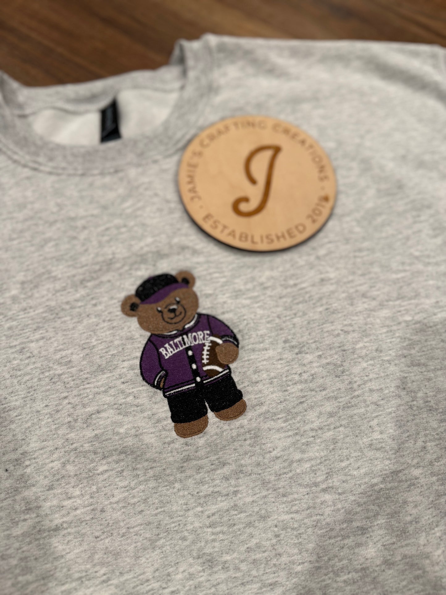Baltimore football bear crewneck