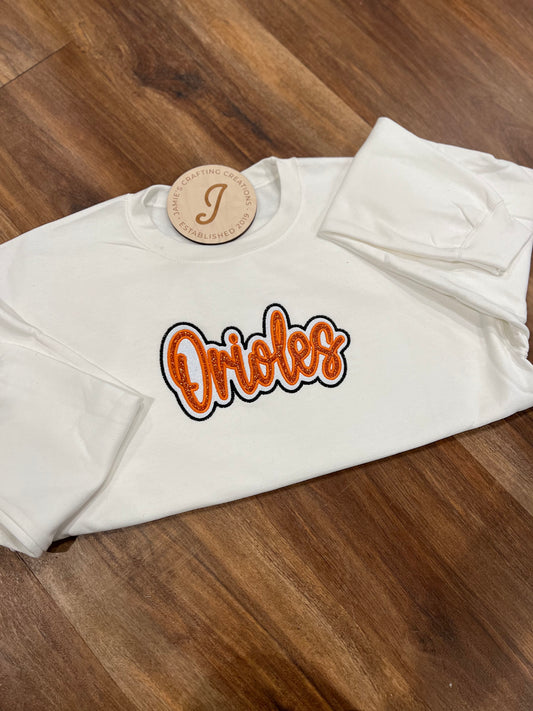 Glitter Orioles crewneck