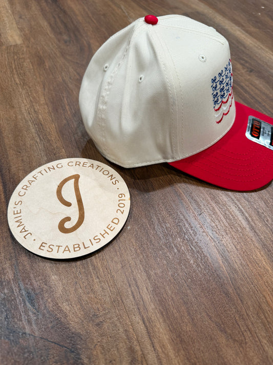 Bows and stripes canvas trucker hat