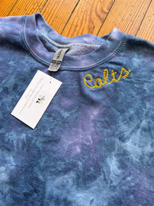 Tie Dye Embroidered crew neck