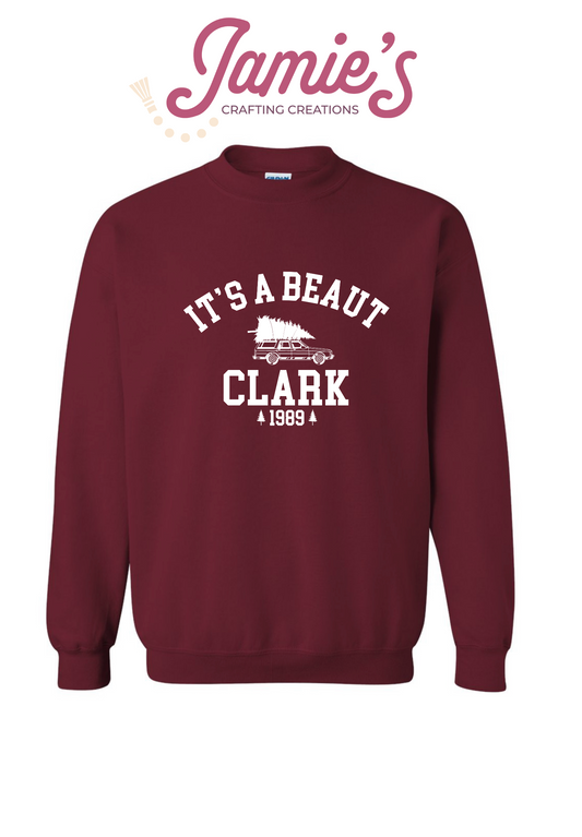 It's a beaut, Clark sweatshirt
