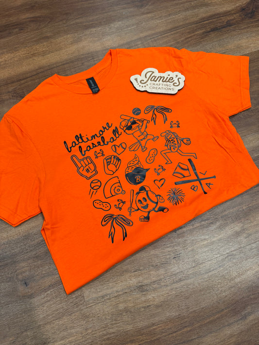 Handdrawn baltimore baseball shirt