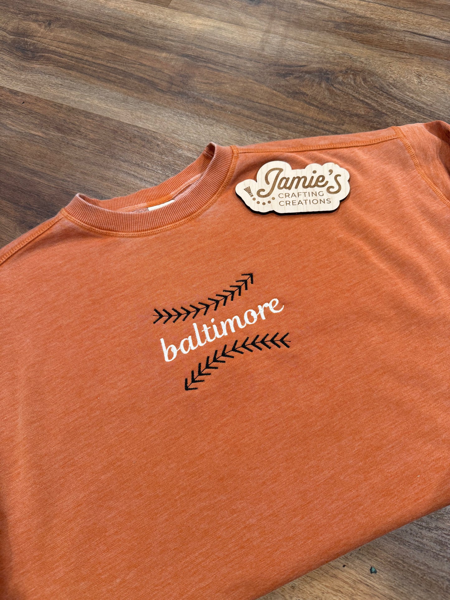 PREORDER Embroidered baltimore baseball crewneck - closes 3/6
