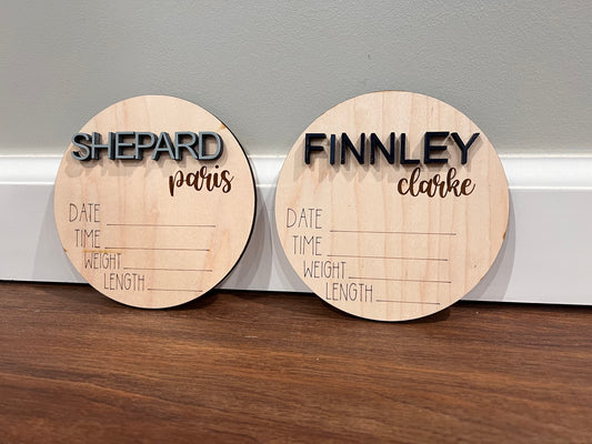 3D newborn announcements