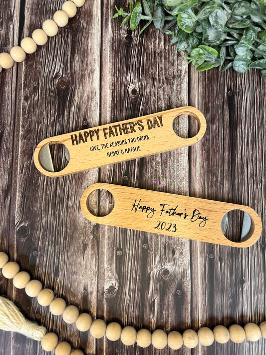 Engraved bottle opener