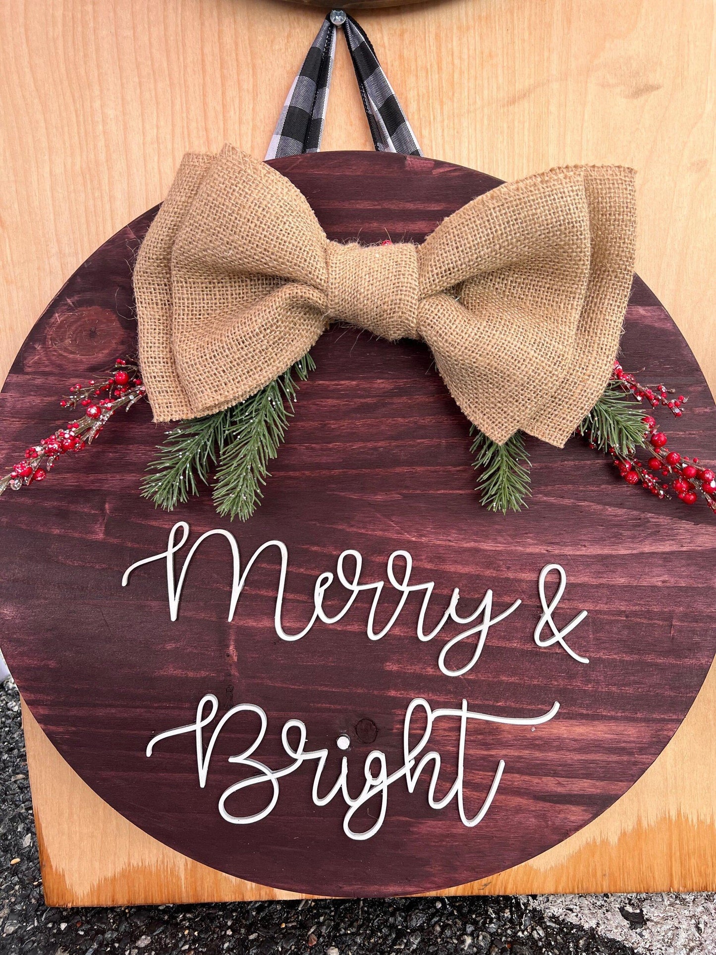 Merry and Bright door sign