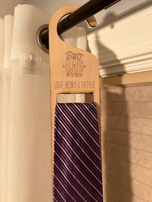 Personalized tie hanger