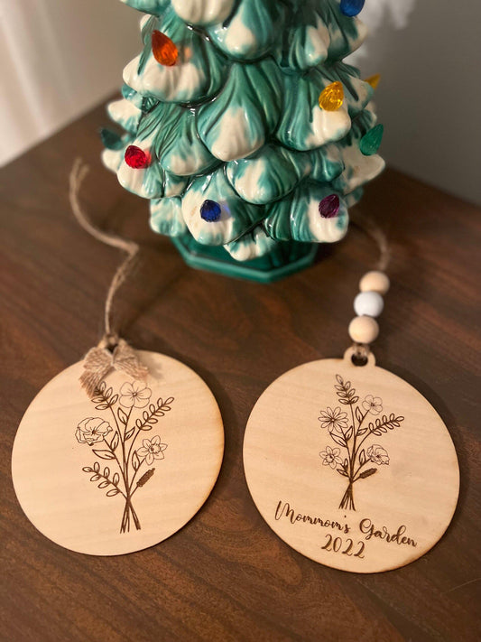 Birth Flowers Christmas Ornament