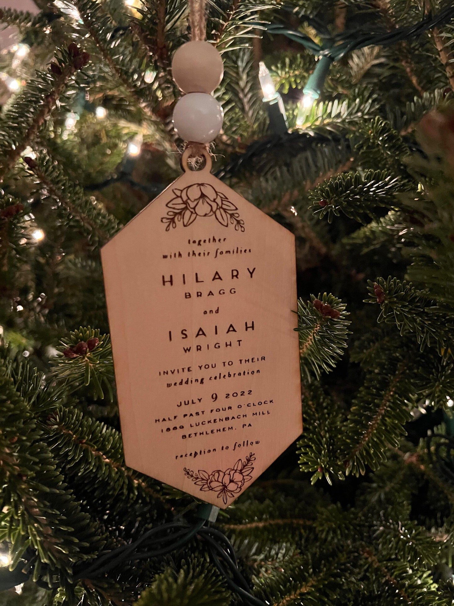 Wedding invitation ornament