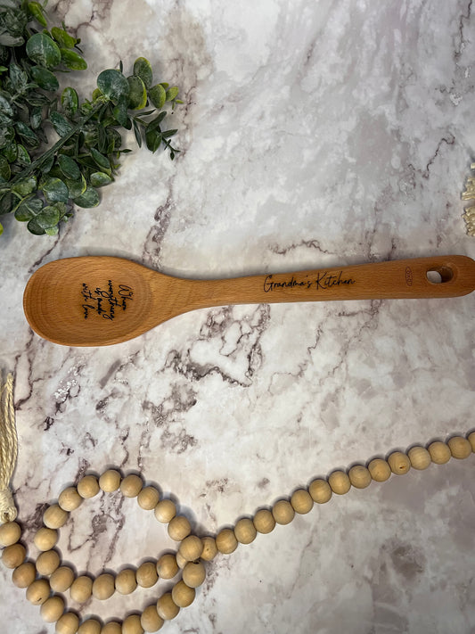 Engraved wooden spoon